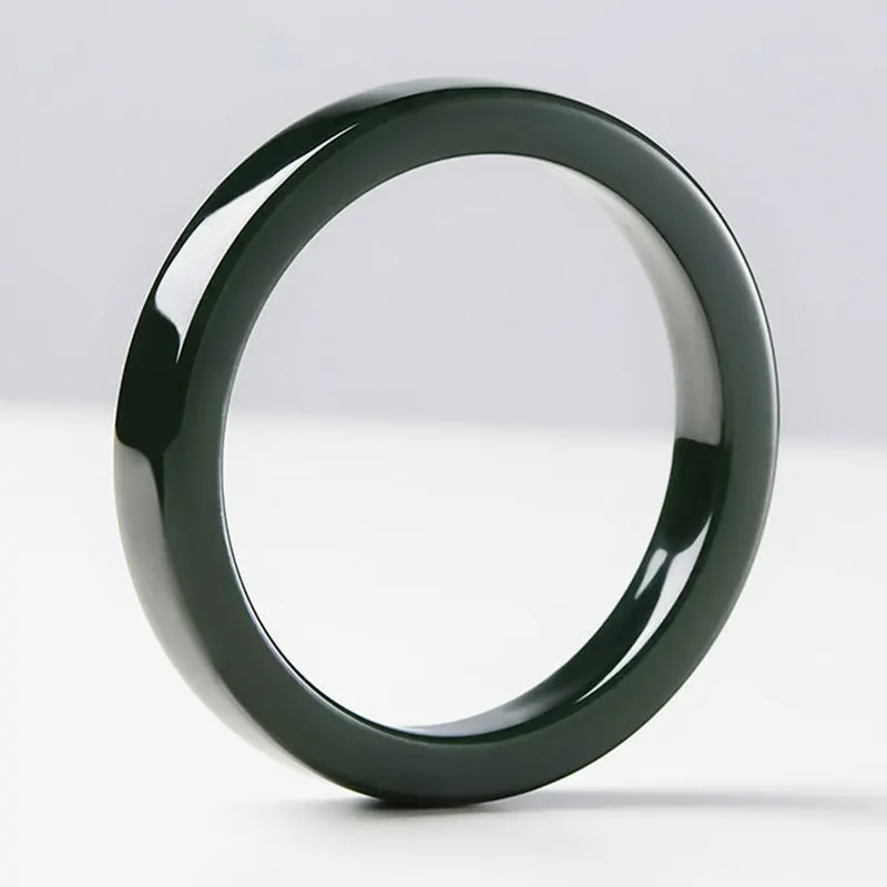 Natural Xinjiang Hotan Jade Square Bracelet for Women, Fine Material Jade Bangle