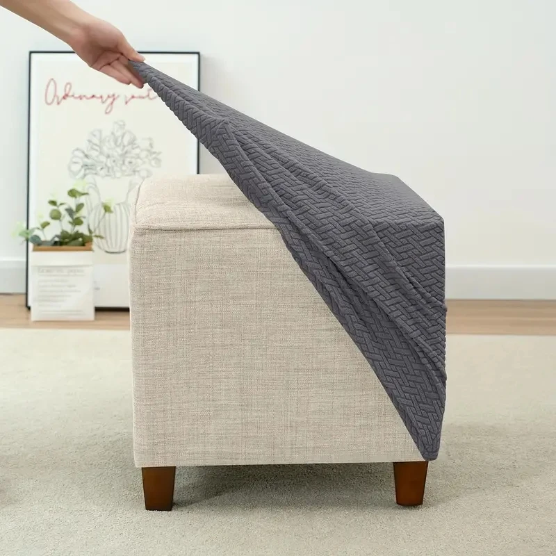 بلون الجاكار العثماني غطاء مربع غطاء البراز مرونة T-شكل أريكة مسند القدمين الغلاف مسند القدمين للديكور المنزل #6