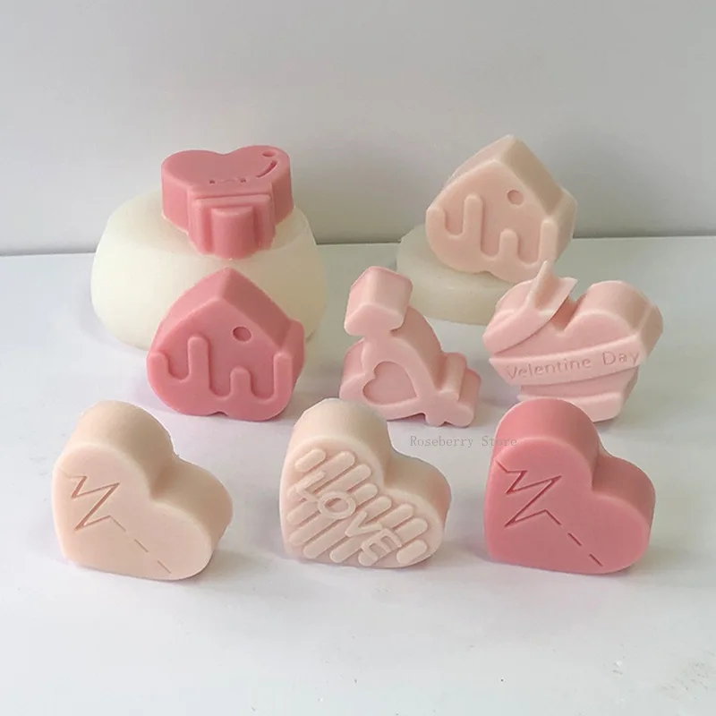 Multicavity Love Heart Chocolate Silicone Mold Candy Biscuit Mould Love Ice Tray Baking Tool Gift Love Fondant Cake Candle Mold