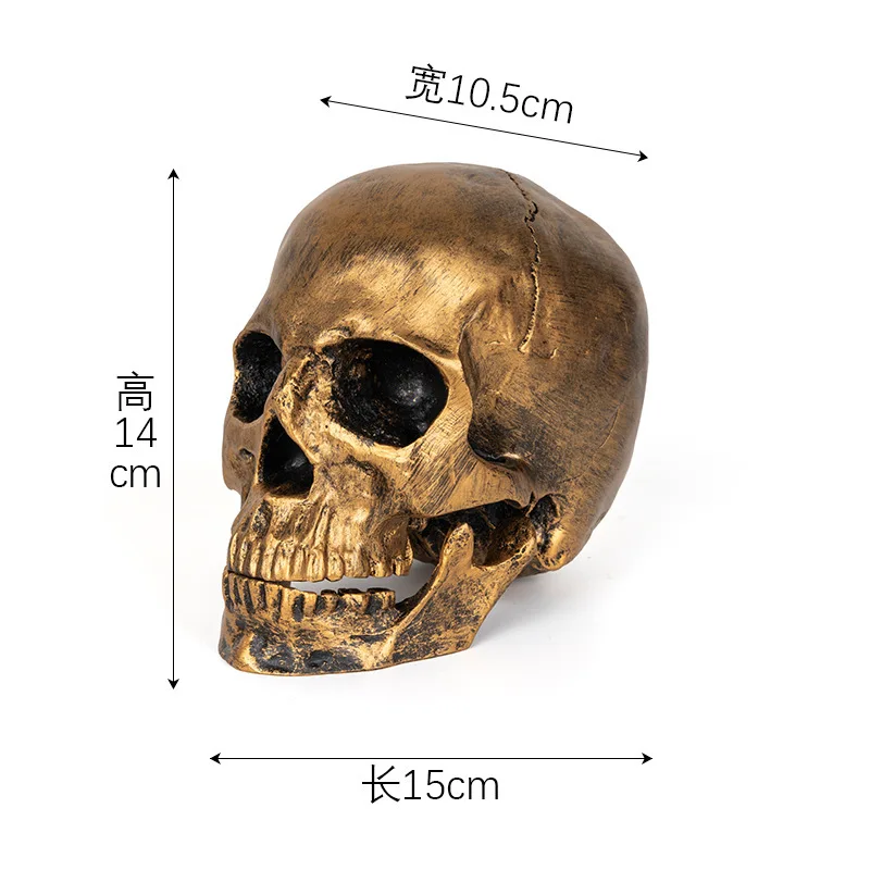 Medical Model Resin Halloween Prop Home Decoration Antique Bronze Animal Skull