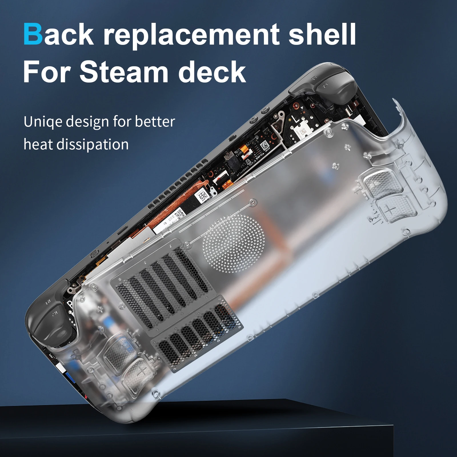 Replacement DIY Back Shell with Cooling Vents Heat-Dissipation Back Housing Case Plates Cover for Steam Deck/Steam Deck OLED view 5