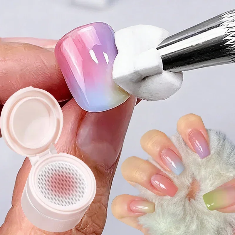 1 Dose Cushion Patting Gel Nagellack Ombre Schwarz Weiß Pat Pat Gel Nagellack Zeichenliner French Nail Cushion Gradient Gel – Detail 1