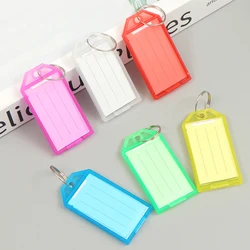 Flap Transparent Keychain Colorful Plastic Label Keychain Double Sided Marking Key Plate Luggage Hotel ID Tag