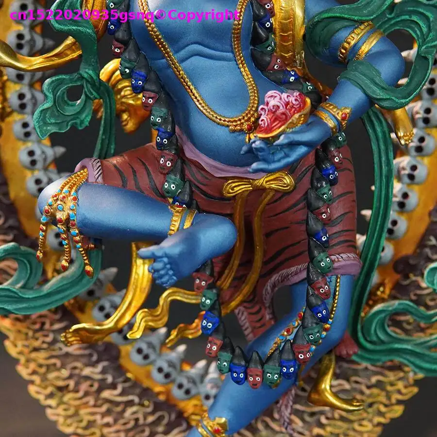 Nepal craftsmanship copper carving Tibetan Tantric Buddhist statue Sim hamukha Lion-headed Wisdom Goddess Lion-faced Dakini