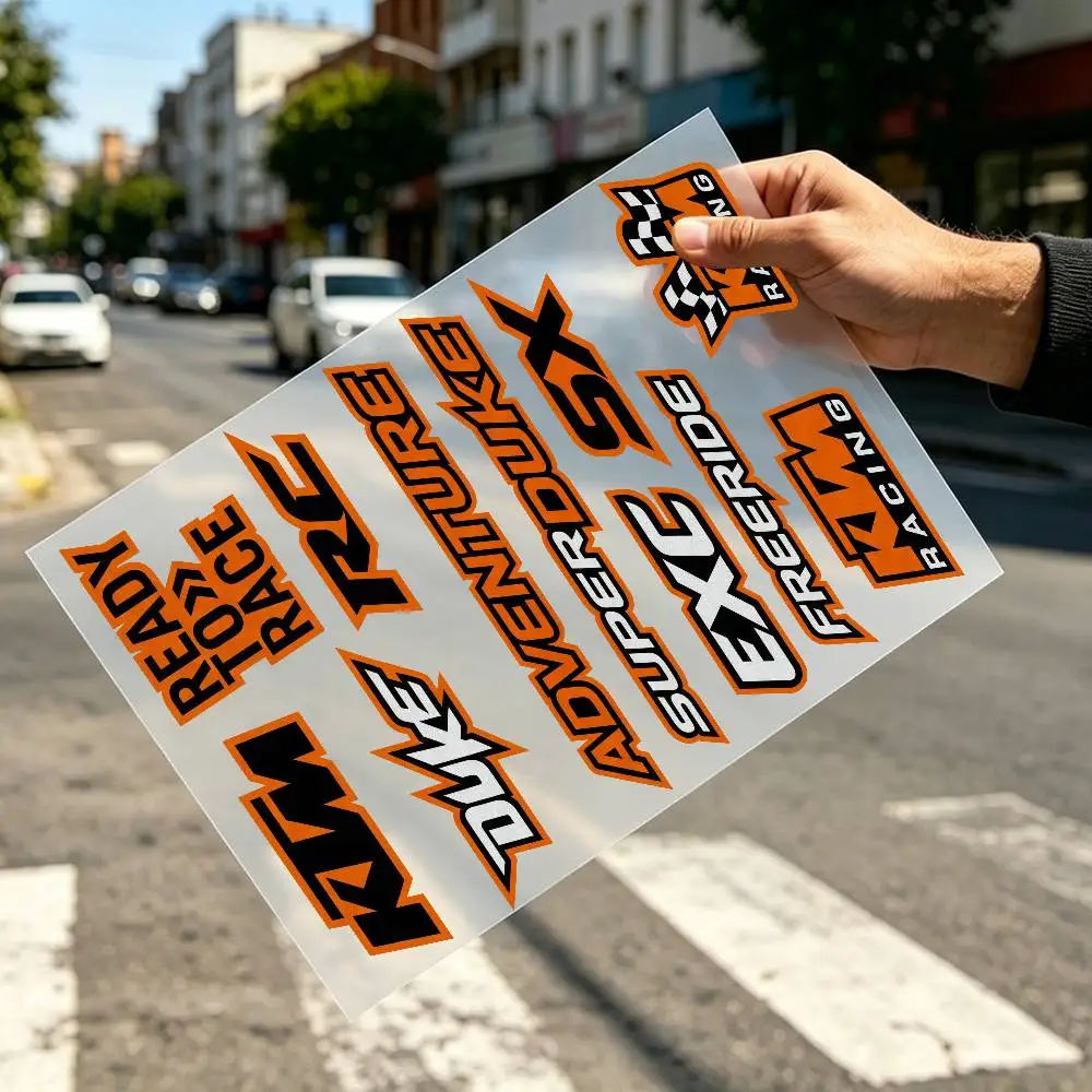 

For KTM Reflective Motorcycle Sticker High Visibility Safety Decal for Helmet Car Waterproof Self-Adhesive Night Riding Guard