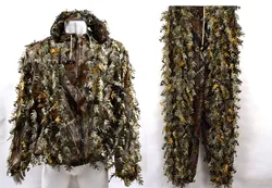Outdoor Camouflage Hunting 3D Leaf Ghillie Suit Woodland Clothing Jacket and Pants