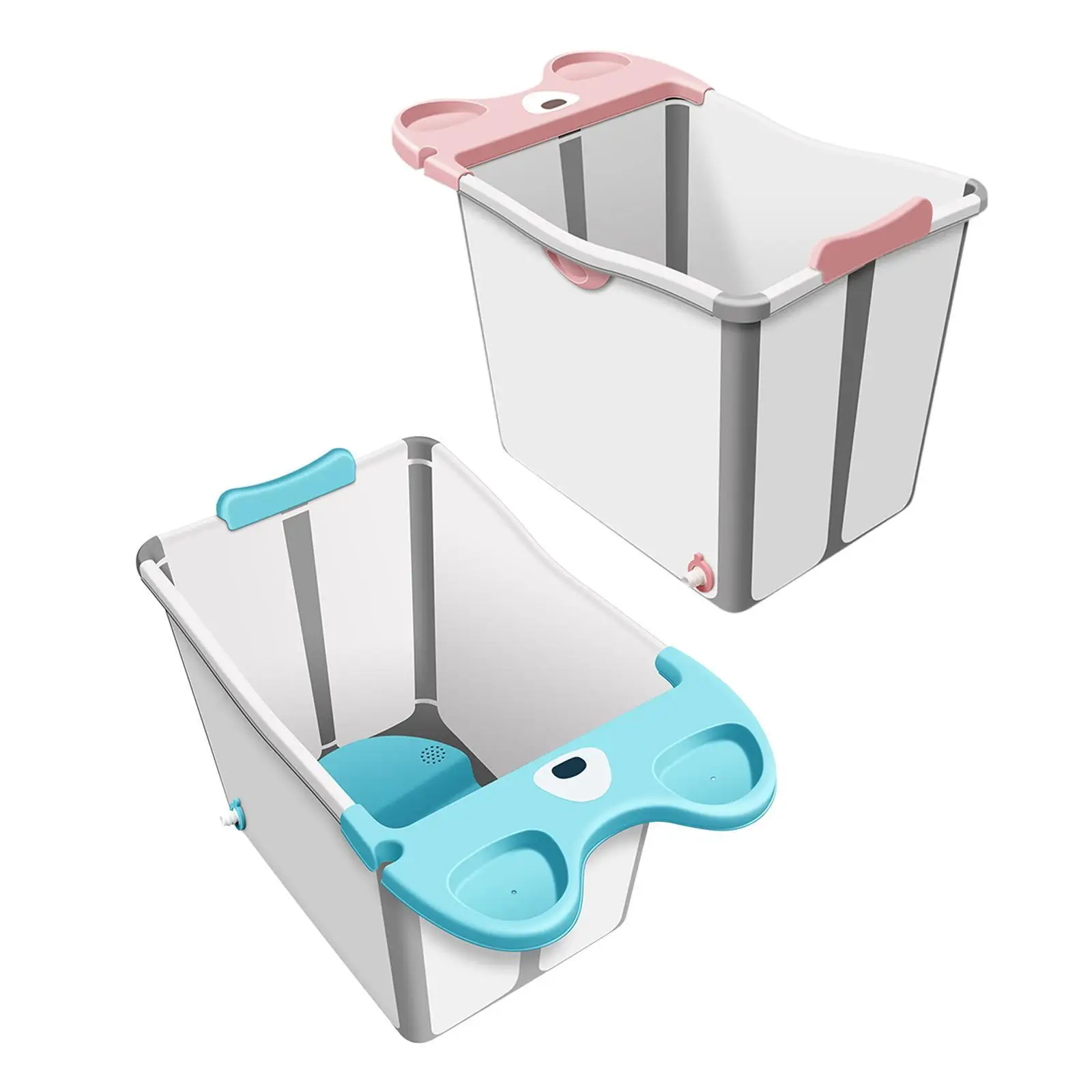 Folding Bathtub Anti Slip Bottom with Rack Baby Bath Tub Bath Tub Bucket Shower Basin for Infants Traveling Babies Home Newborn