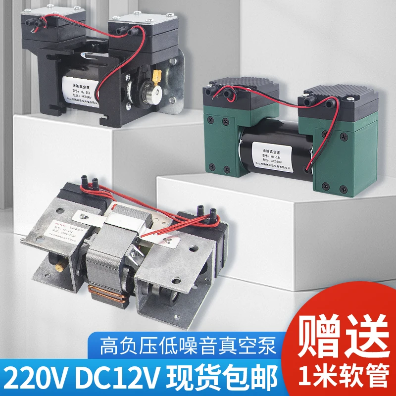 Vacuum pump small suction beauty instrument pump mini DC 12V220 silent oil-free hygienic silent high negative pressure