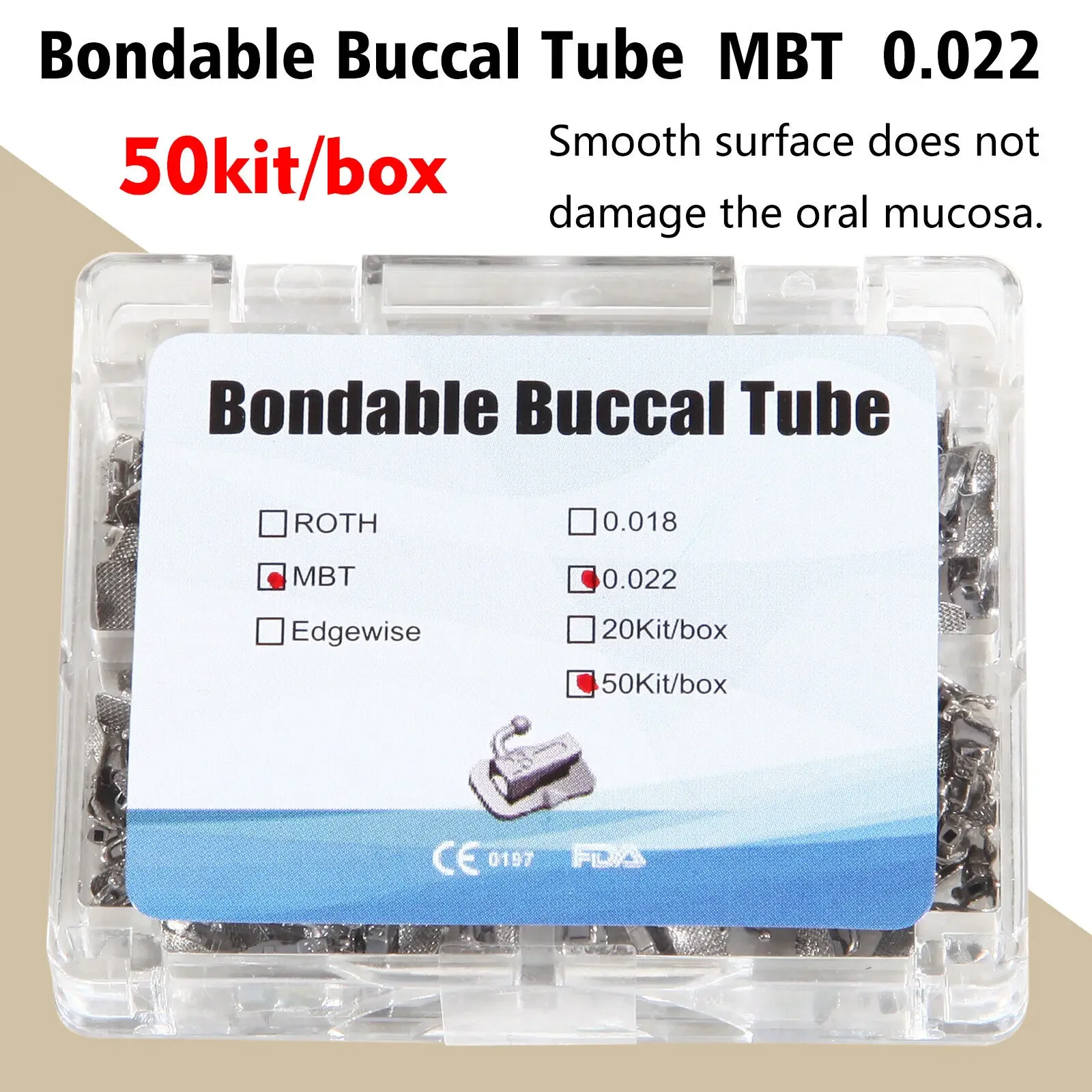 50 Kits/1 Doos Tandheelkundige Orthodontische Buccale Buizen 1e Molaire Buis Roth/MBT 022 Bondable