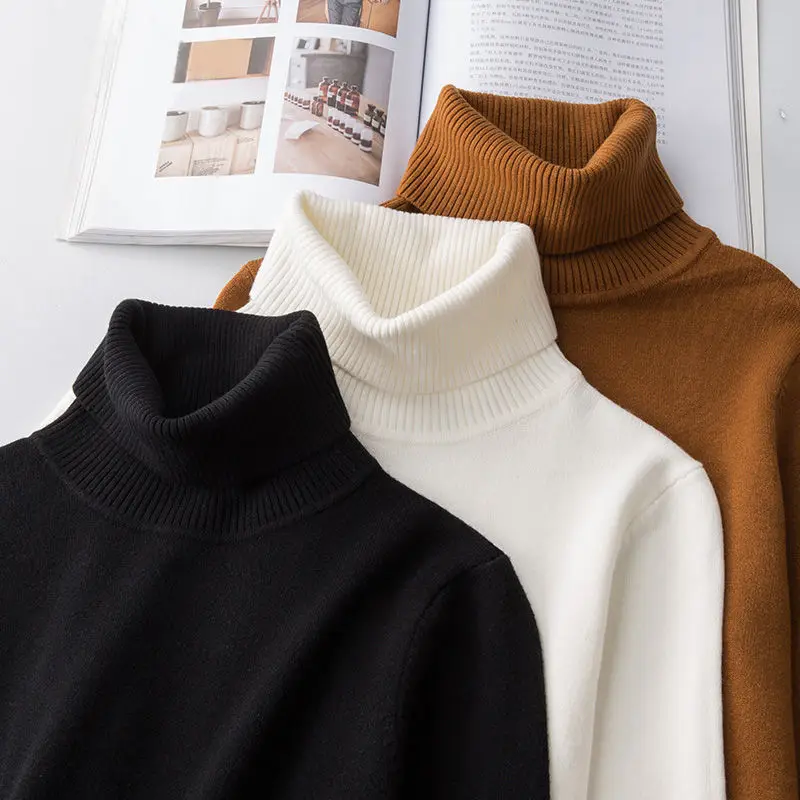 Men's High Collar Sweater 2024 Autumn Winter New Sle Fce Warm Bla Base irt for Work Flip Collar Slim Fit Long Sve