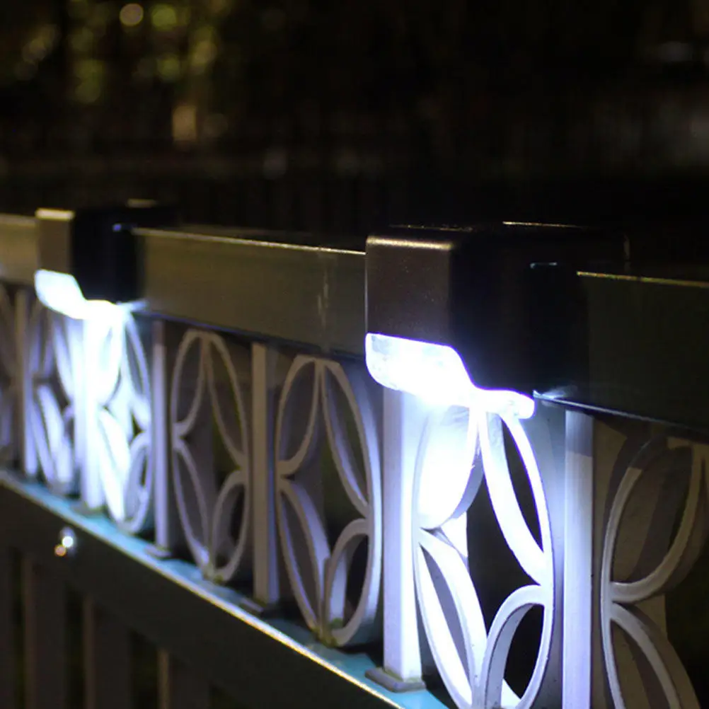 

4Pcs Bright Solar Fence Lamp Outdoor Waterproof LED Garden Light for Yard Stairs Balcony Wall Corridor Decoration
