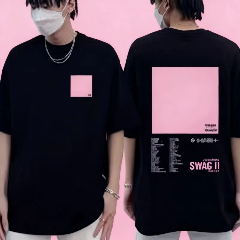 

2025 Summer Justin Bieber SWAG II Album 100% Pure Cotton Printed T-shirt Men's Hip Hop Vintage Fashion CasualClothing Oversized