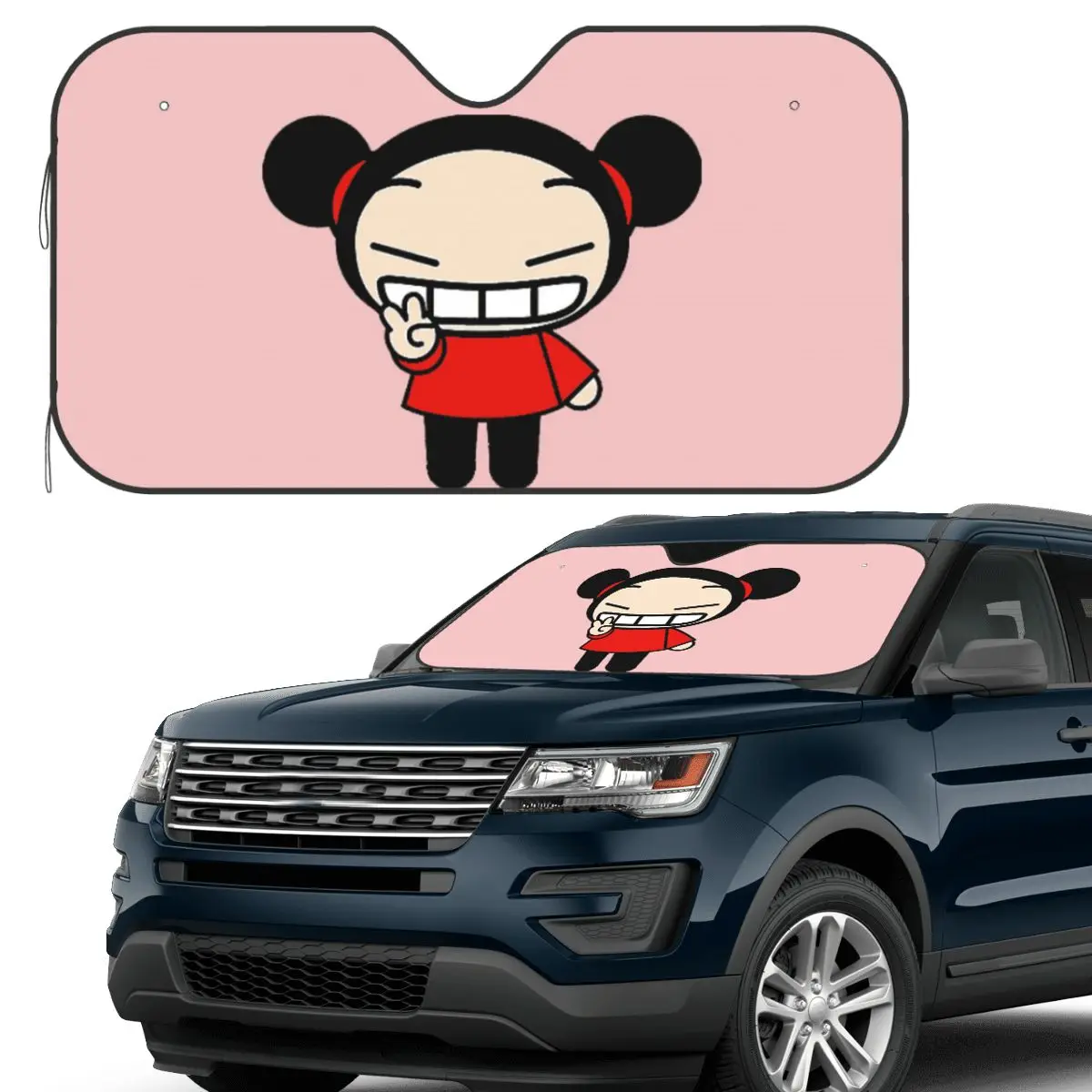 

Мультфильм Pucca (2) солнцезащитный козырек на лобовое стекло автомобиля, переднее лобовое стекло, солнцезащитный козырек, аксессуары, чехлы