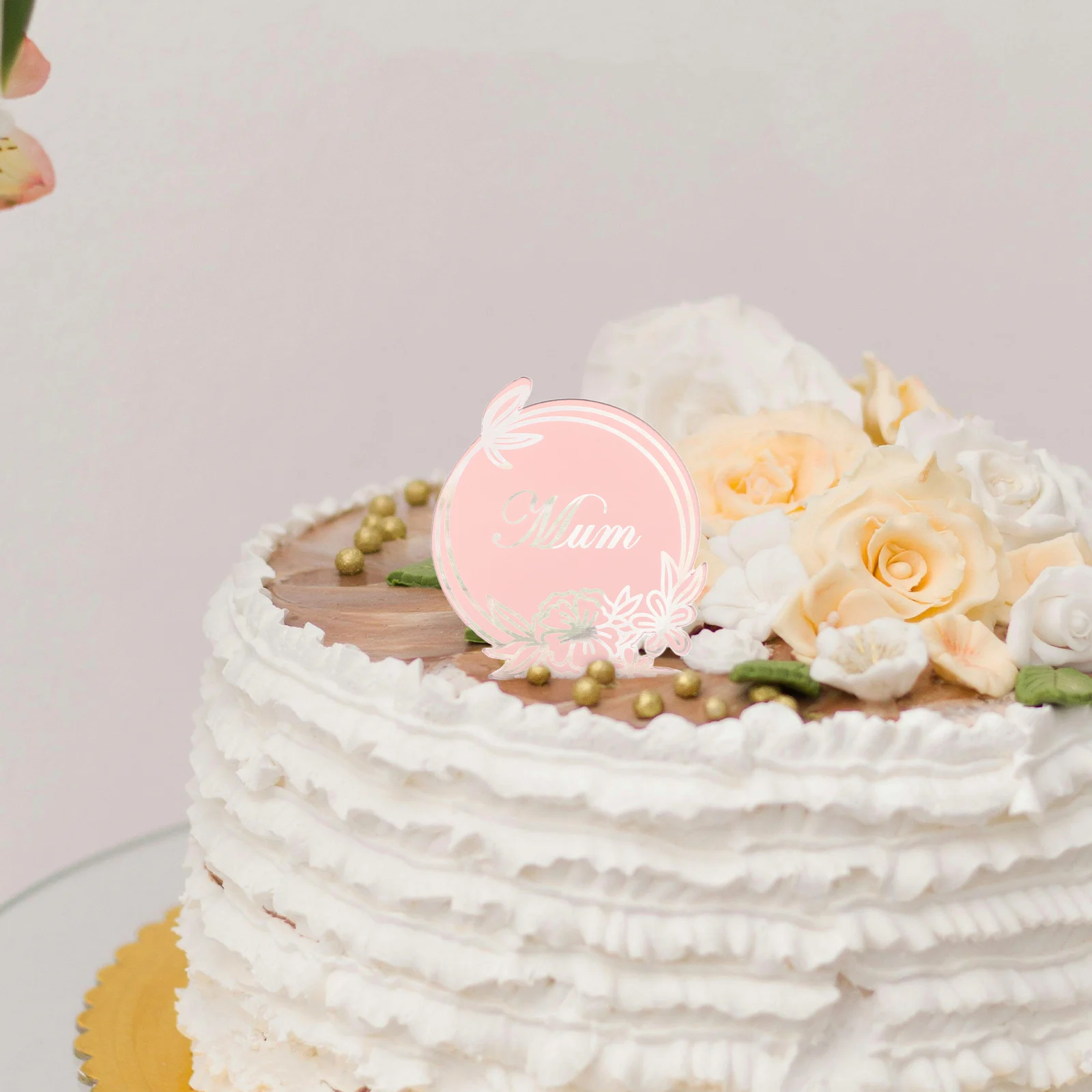 

20 Pcs Mothers Day Cake Decoration Acrylic Happy Mother Decorations Party Cake Toppers Special Occasions Dessert Decor