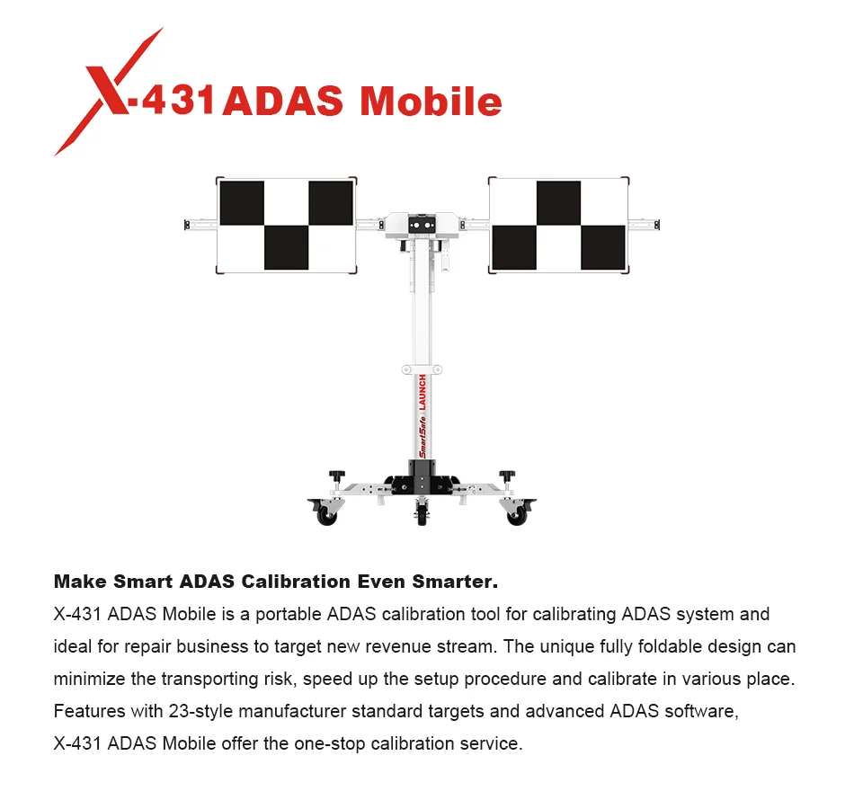 Launch X431 Adas Mobile Calibration Equipment Ensure Safe and Reliable Driving All System Scanner Car Diagnostic Package Tablet