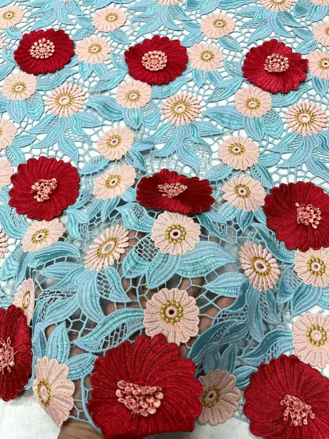 Luxury African Lace Fabric 2026 High Quality Lace Stone Embroidery 3D Cord French Lace For Nigerian Wedding Dress 5 Yard Hm235-1