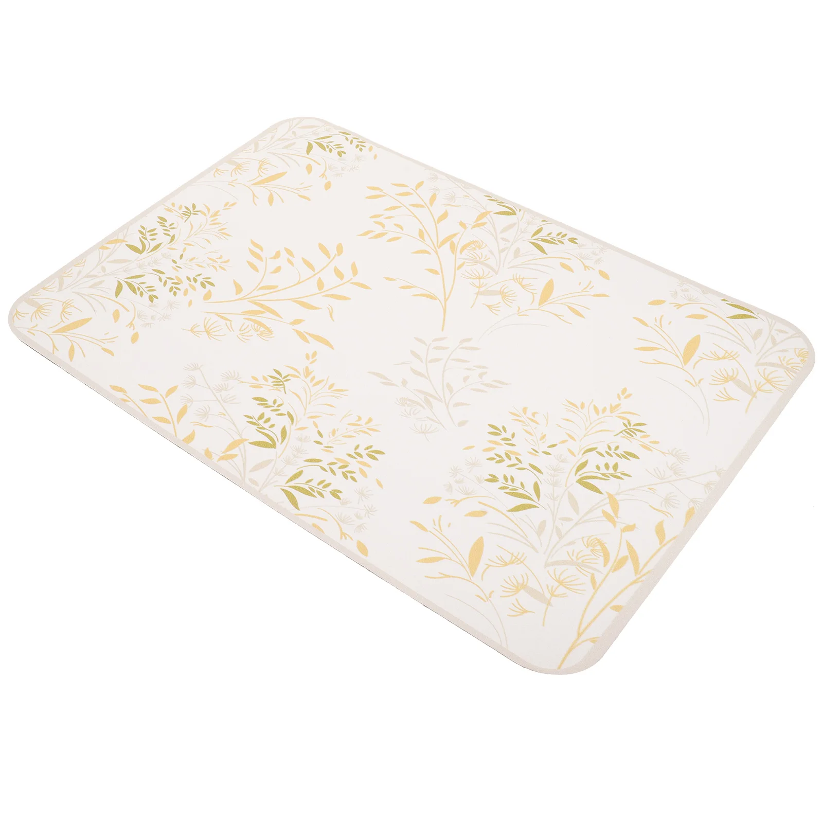 

Dish Drying Mat 30x40cm Yellow Bell Leaf Non Slip Kitchen Sink Mats Absorbent Draining Pad Easy Clean Practical Use