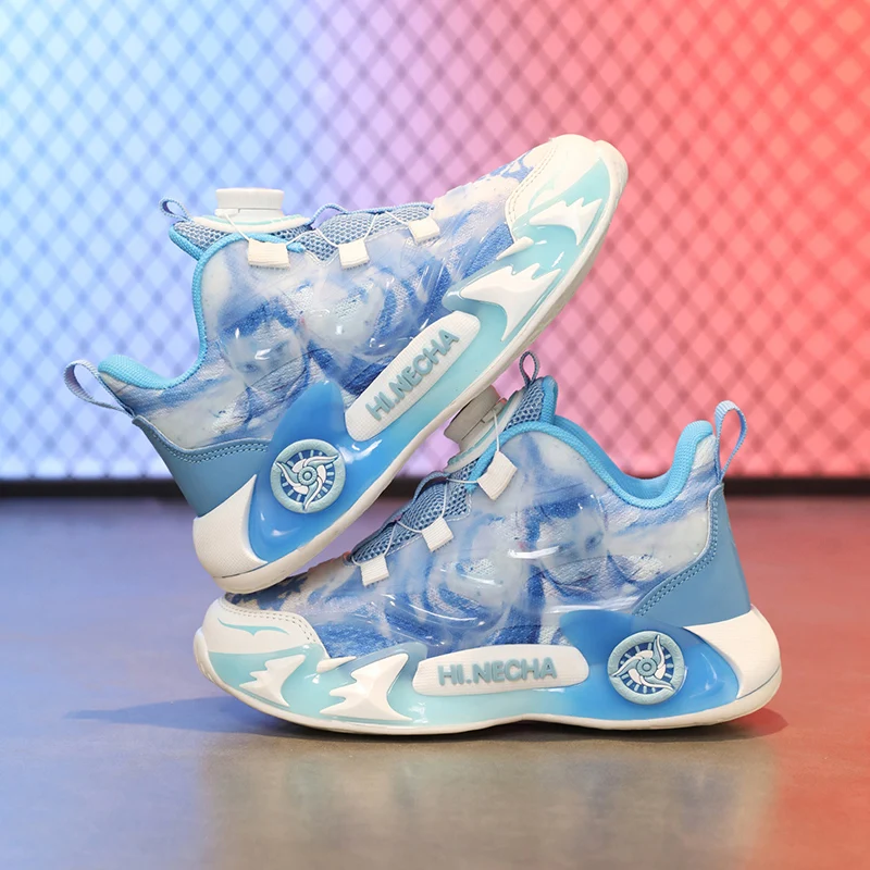 

Children Sports Shoes Rotating Buckle Mesh Breathable Casual Outdoor Wear-Resistant Comfortable Flat Sneakers for Kids