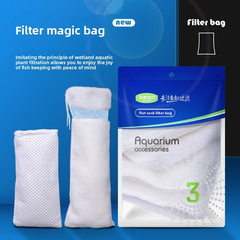 

WAJABABY Aquarium Filter Media Combo: Mechanical Felt Pad for Debris & Surface Skimmer Bag for Oil Film Removal