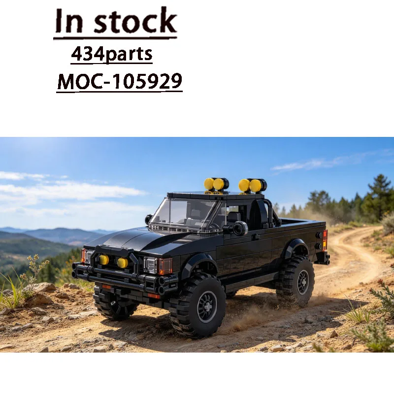 Building Block Model MOC-105929 Outdoor Forest Sports Transport Black Super Truck 434 Parts Creative Kids Christmas Toy Gift