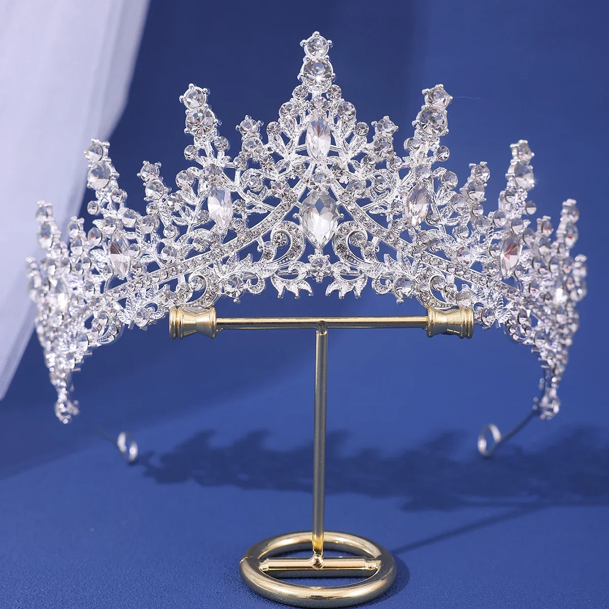 Luxury Baroque Queen Bridal Crown Pageant Crowns Tiaras Bride Headdress Party Birthday Wedding Hair Jewelry Head Accessories