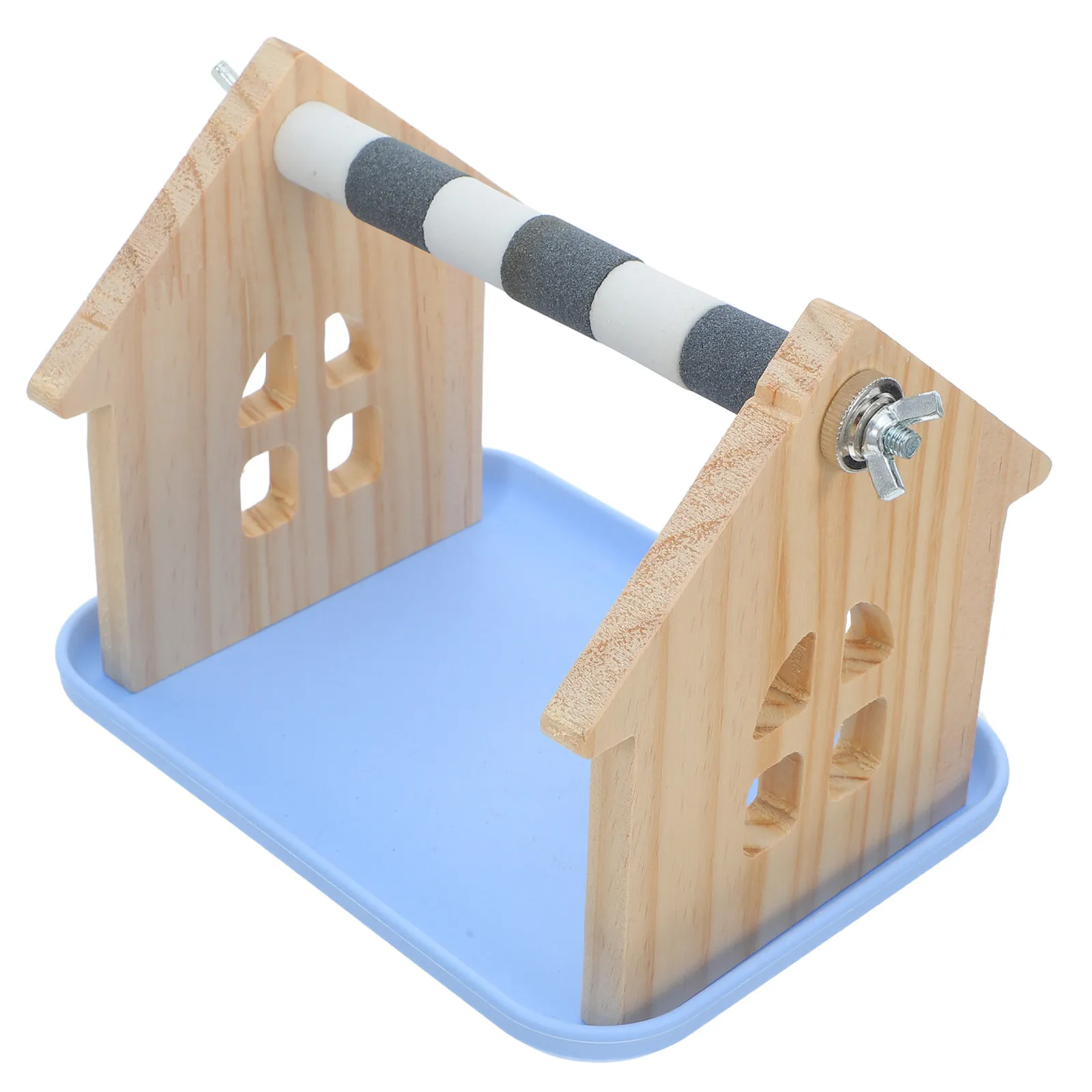 

Подставка-лежанка 2-в-1 для попугаев со съемным поддоном, деревянная платформа для птиц, для мелких попугаев и корелл, для игр и тренировок на столе