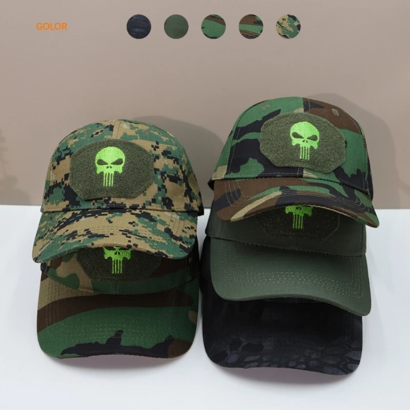 Men Camouflage Baseball Cap Male Outdoor Breathable Tactics Mountaineering Peaked Hat Adjustable Stylish Baseball Hat