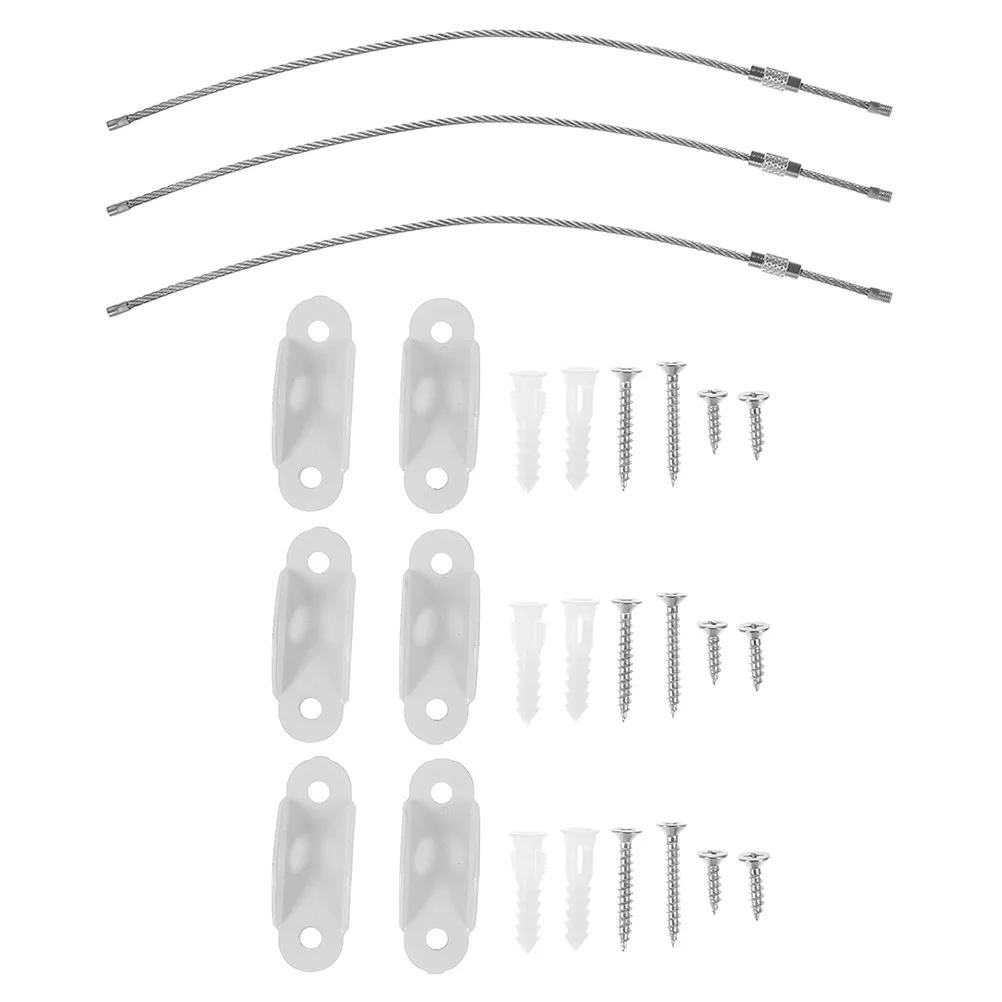 ชุดสายรัดกันล้มเฟอร์นิเจอร์ 3 ชุด สำหรับตู้ ชั้นวางหนังสือ ตู้เสื้อผ้า เฟอร์นิเจอร์หนัก ปลอดภัยติดผนัง