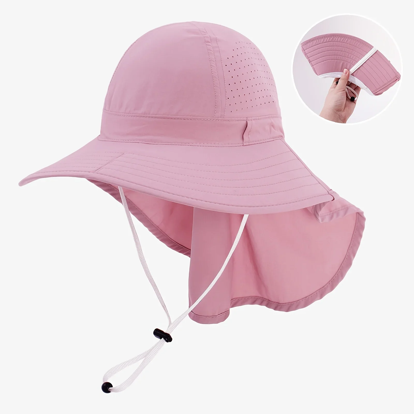 Atmungsaktiver Sonnenschutz-Schal-Sonnenhut für Damen, faltbar, geeignet für Outdoor-Aktivitäten, Wandern, Strandurlaub – Detail 8