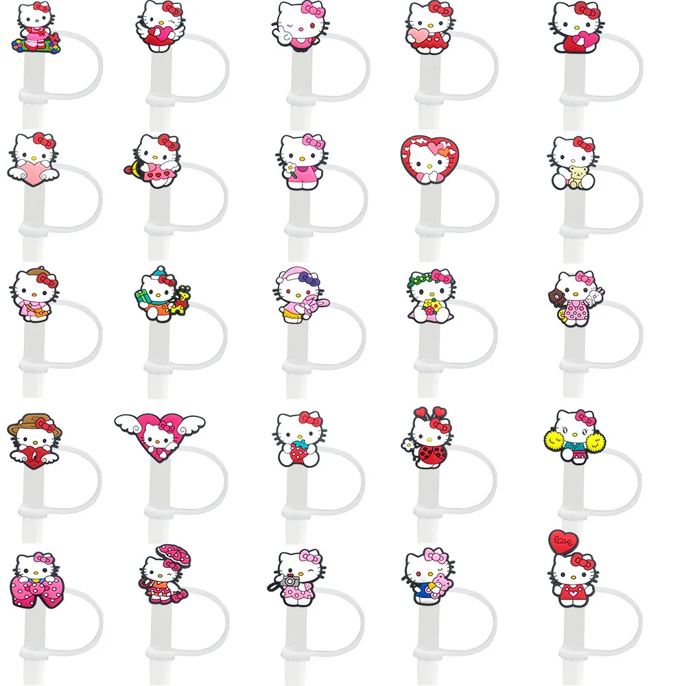 8-10mm Hello Kitty Straw Cap Dust Cap Cartoon Accessory Soft Rubber Recyclable Y2k Fashion Toys Anime Cartoon Frind Kawaii Cute