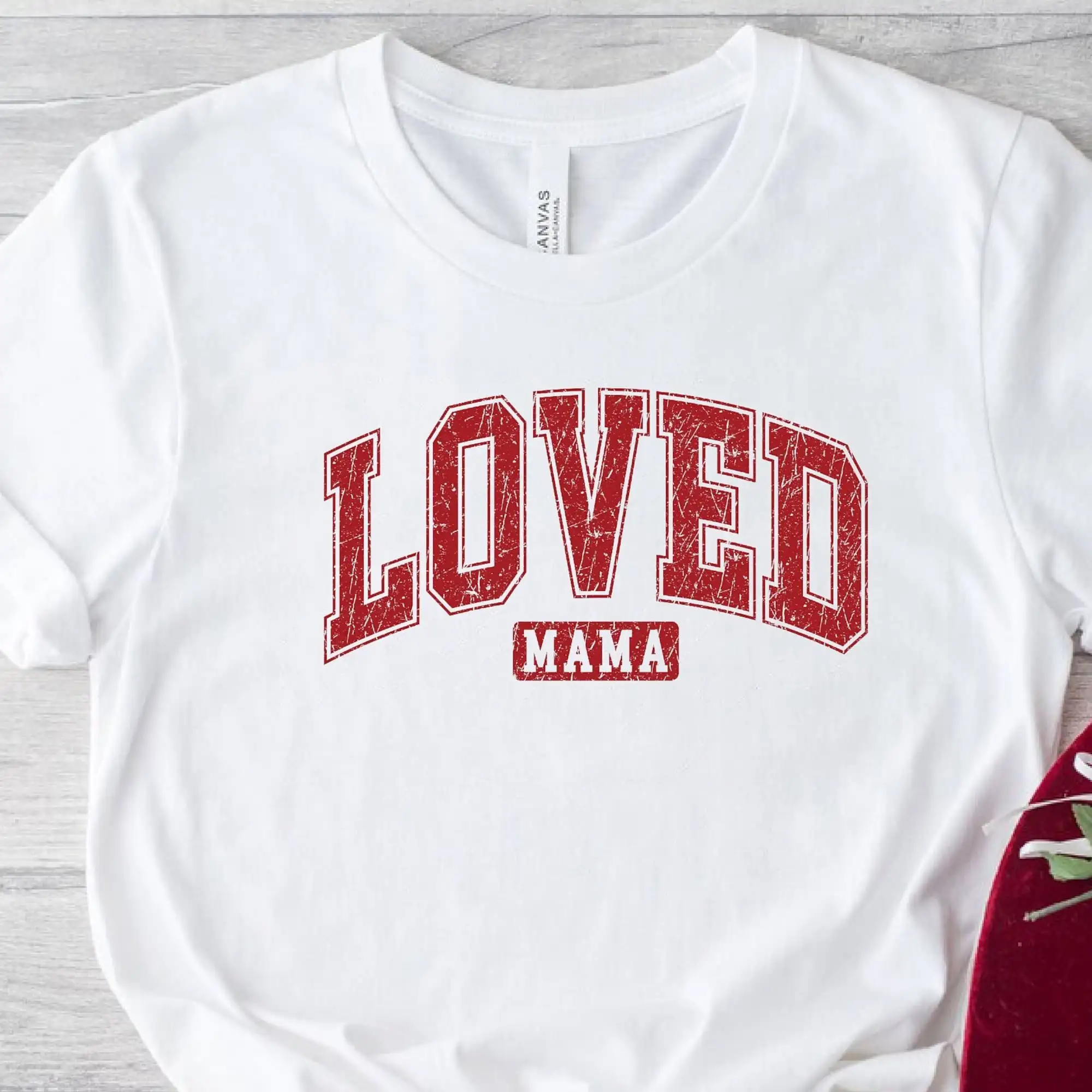 Distressed Loved Mama T-Shirt, Mama is My Valentine, Gift For Moms, Mothers Day Shirt, Mama's Birthday Gift