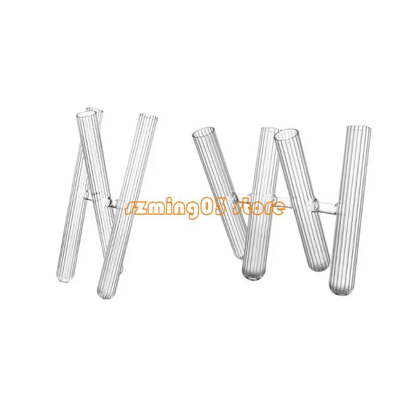 Vasos vidro elegantes H9ec com padrão listrado para flores e recipiente planta diy