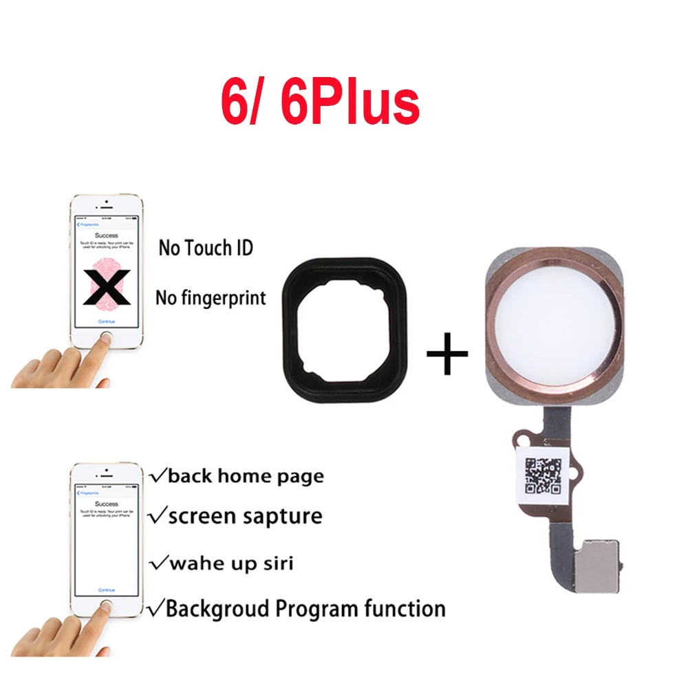 EmmaHelp 10pcs Home Button Flex Cable for iPhone 7 8 Plus 6 6S Menu Universal Return ALL Fuction No Fingerprint Mix color