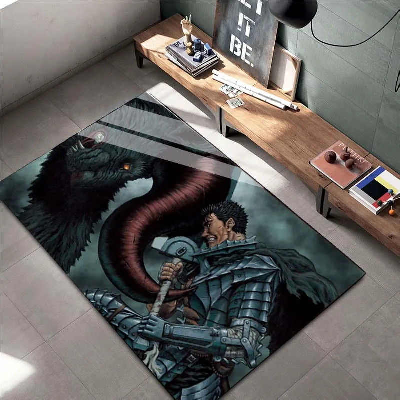 15 tamanhos berserk anime tapete sala de estar decoração capacho quarto corredor entrada varanda piso grande área padrão quadrinhos