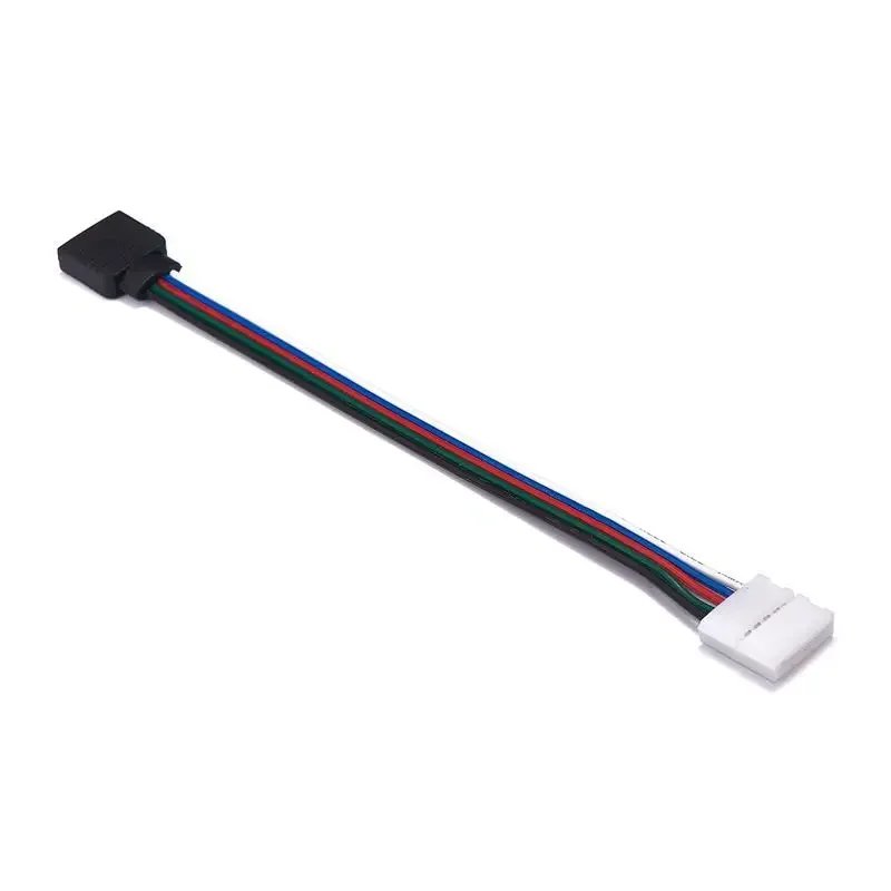 Tira de luces LED RGBW de 5 pines, conector macho hembra RGB 5050, cables eléctricos delanteros 3528, 10/12mm