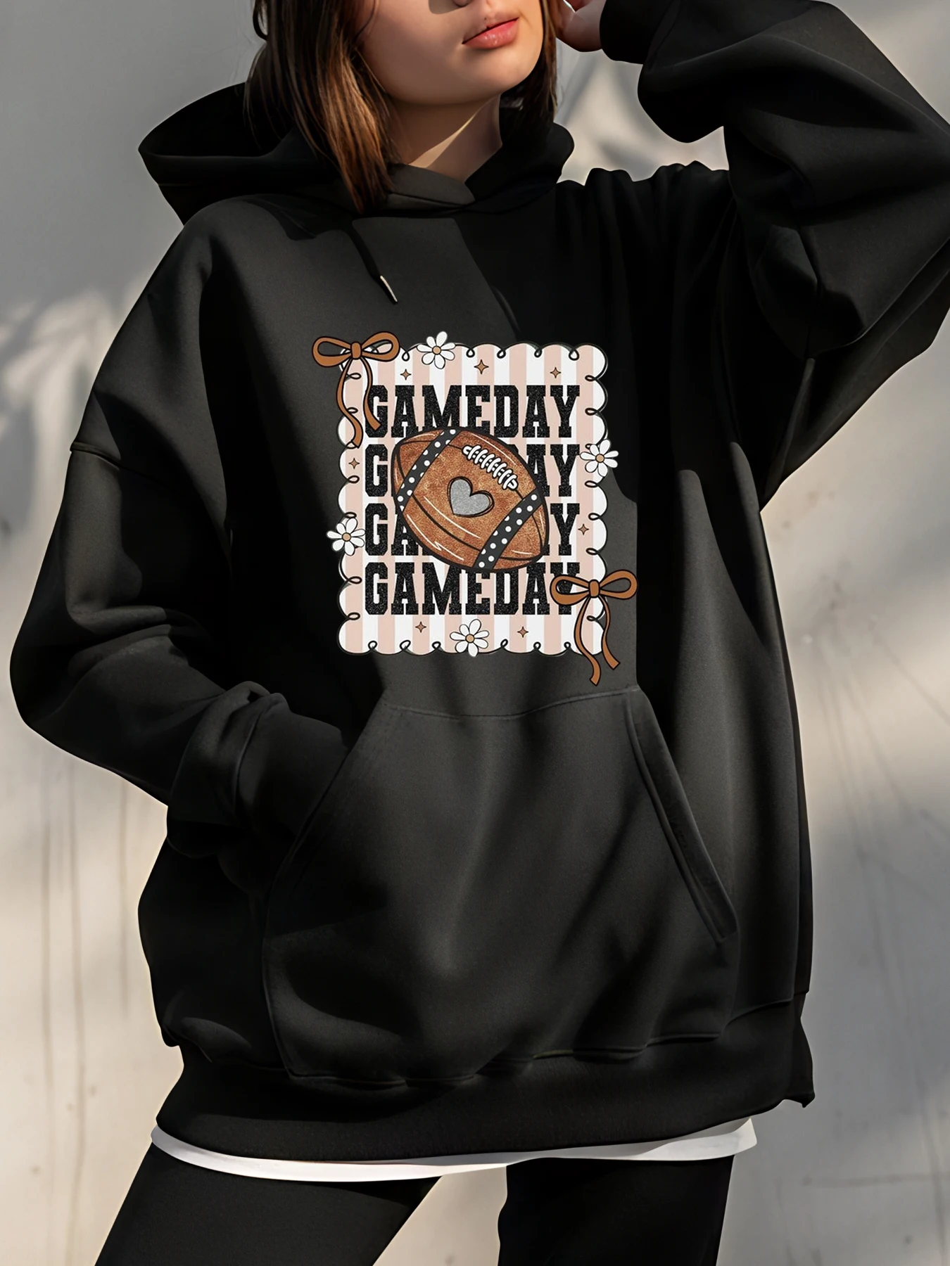 

Толстовка с капюшоном для софтбола Gameday, женская милая бейсбольная перчатка, пуловер с принтом, толстовка, повседневная спортивная одежда для девочек и подростков