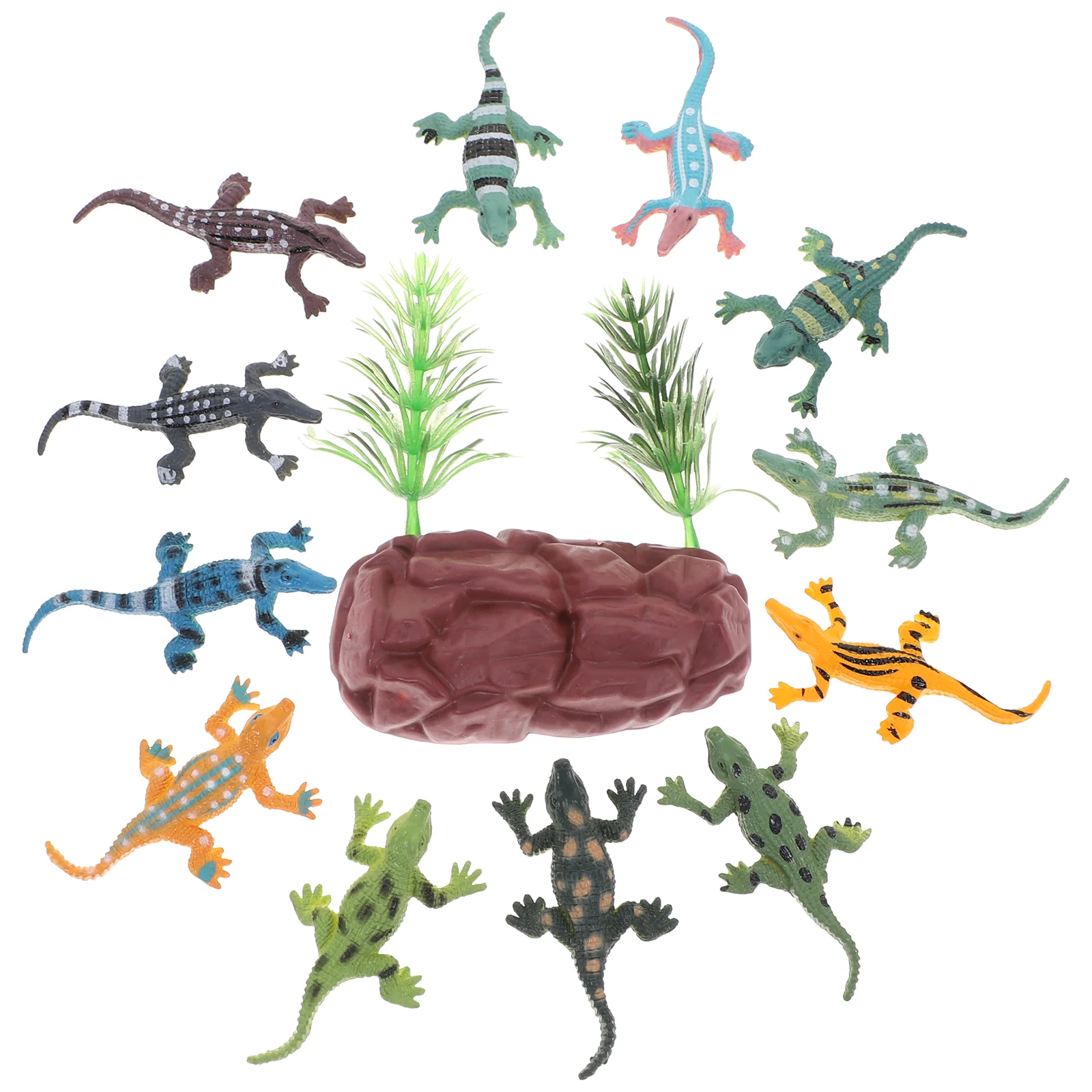 12 Pcs Crocodile Model Early Education Toy Animals Reptisoil Kids Toys Ornament Simulation Artificial Figurine