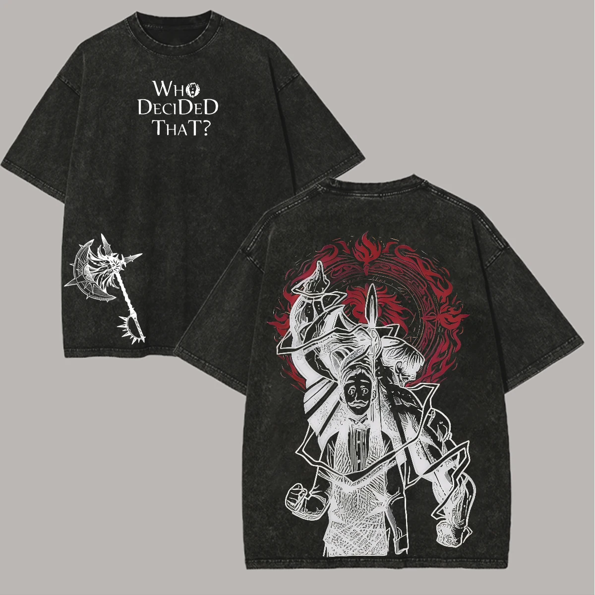 2026 The Seven Deadly Sins Escanor Vintage Washed T‑Shirt Anime Print Unisex Cotton Short Sleeve Otaku Oversized Streetwear Tops