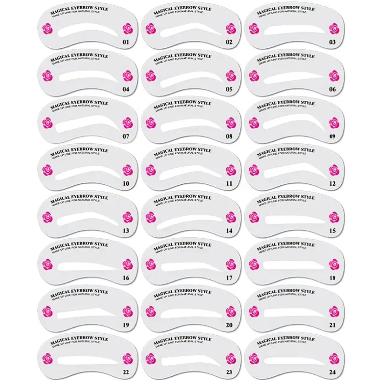 Eyebrow Beauty Templates Set - 24 Pieces Styling Templates for Perfect DIY Eyebrow Shaping