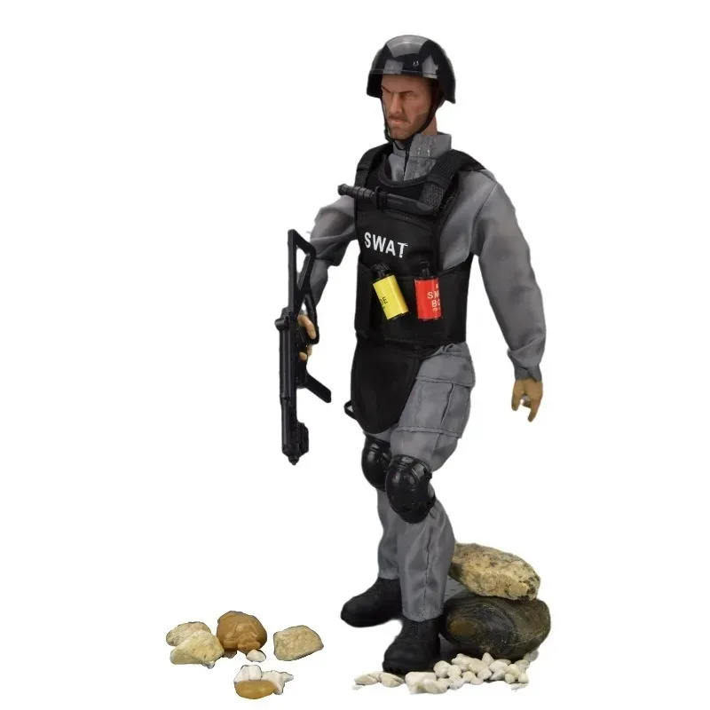 1/6 skala SWAT latające tygrysy zespół pustynny kamuflaż zestaw broni wojskowej figurki Model zabawki dla 12 "lalka ozdoba prezent