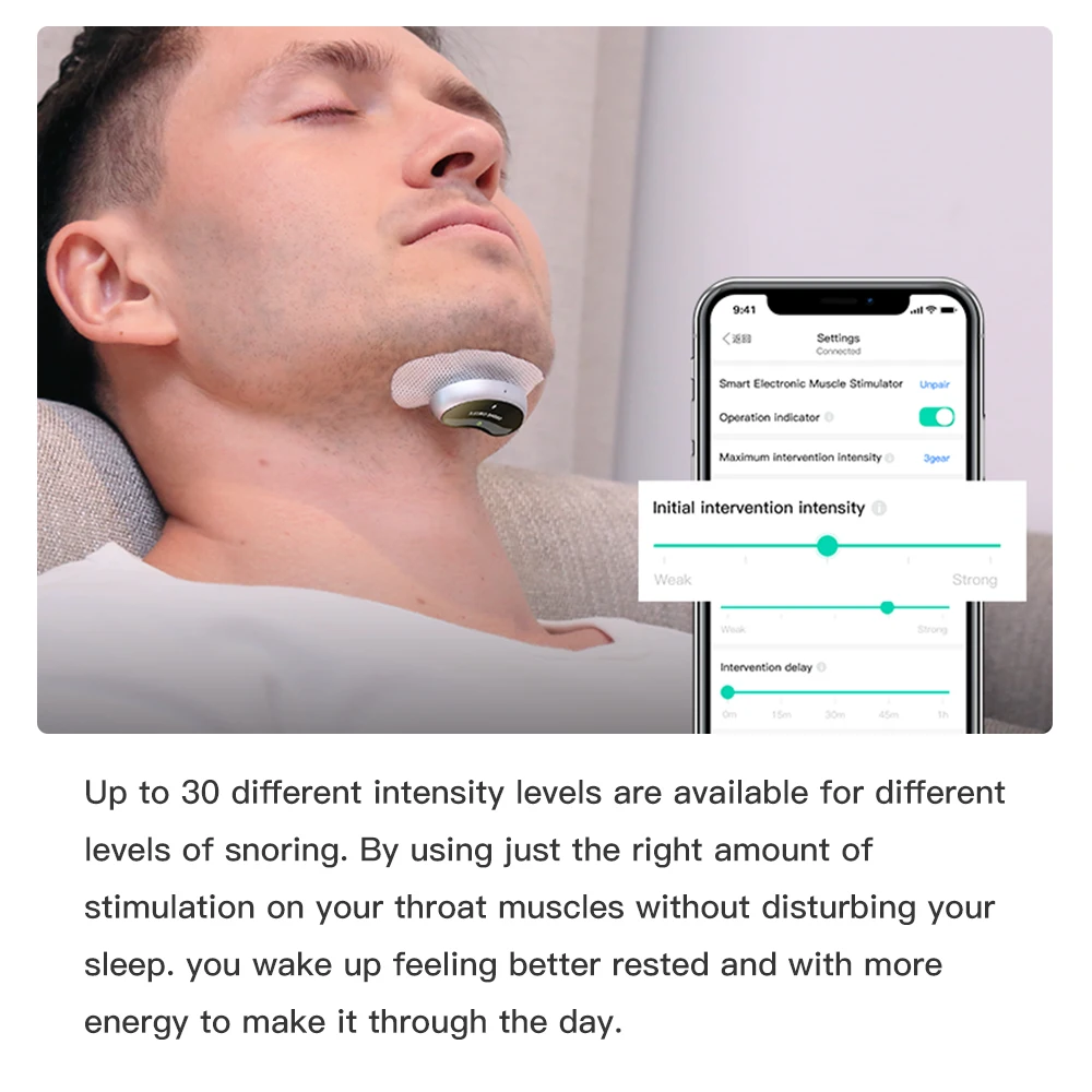 YA4200  Smart Snore Device  Effectively Reduces Snoring By Correcting Breathing Pauses And Nasal Snoring.