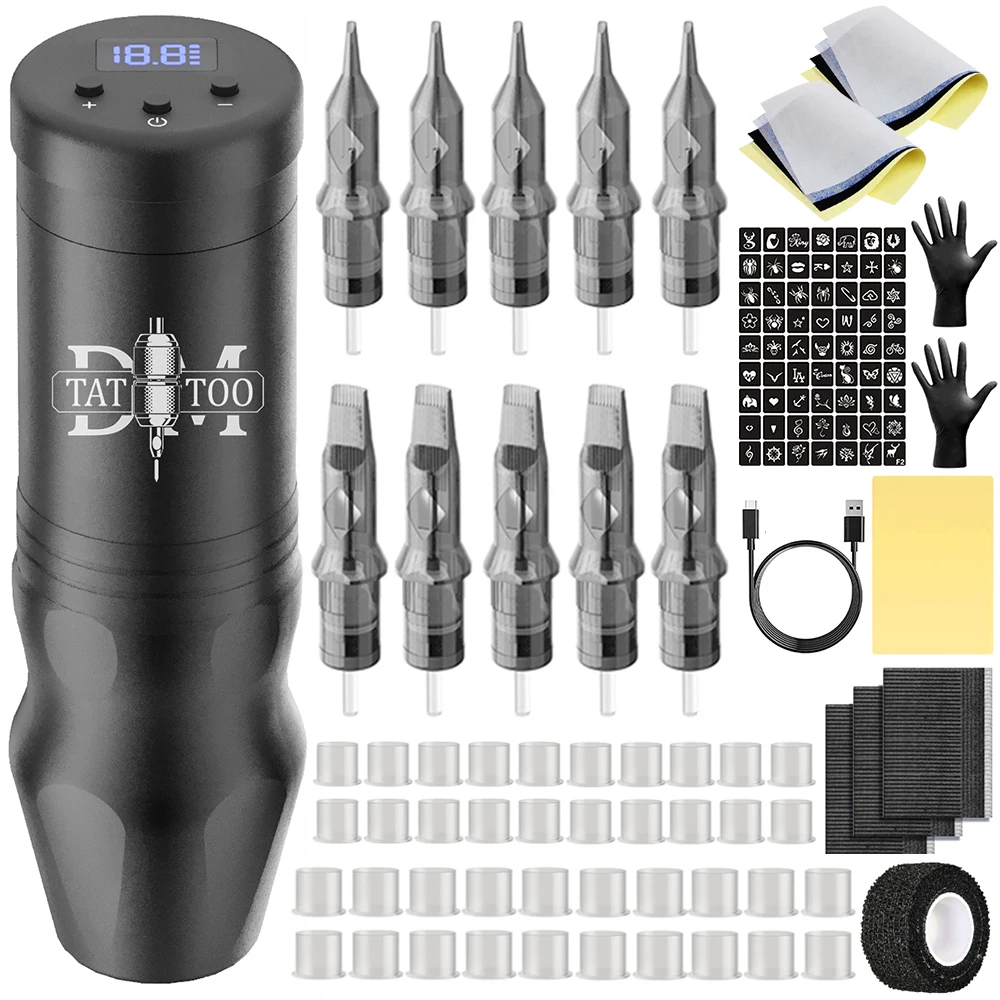 

Tattoo Pen Kit Tattoo Machine Kit With Tattoo Power Supply Cartridge Needles Tattoo Set For Artist Beginner