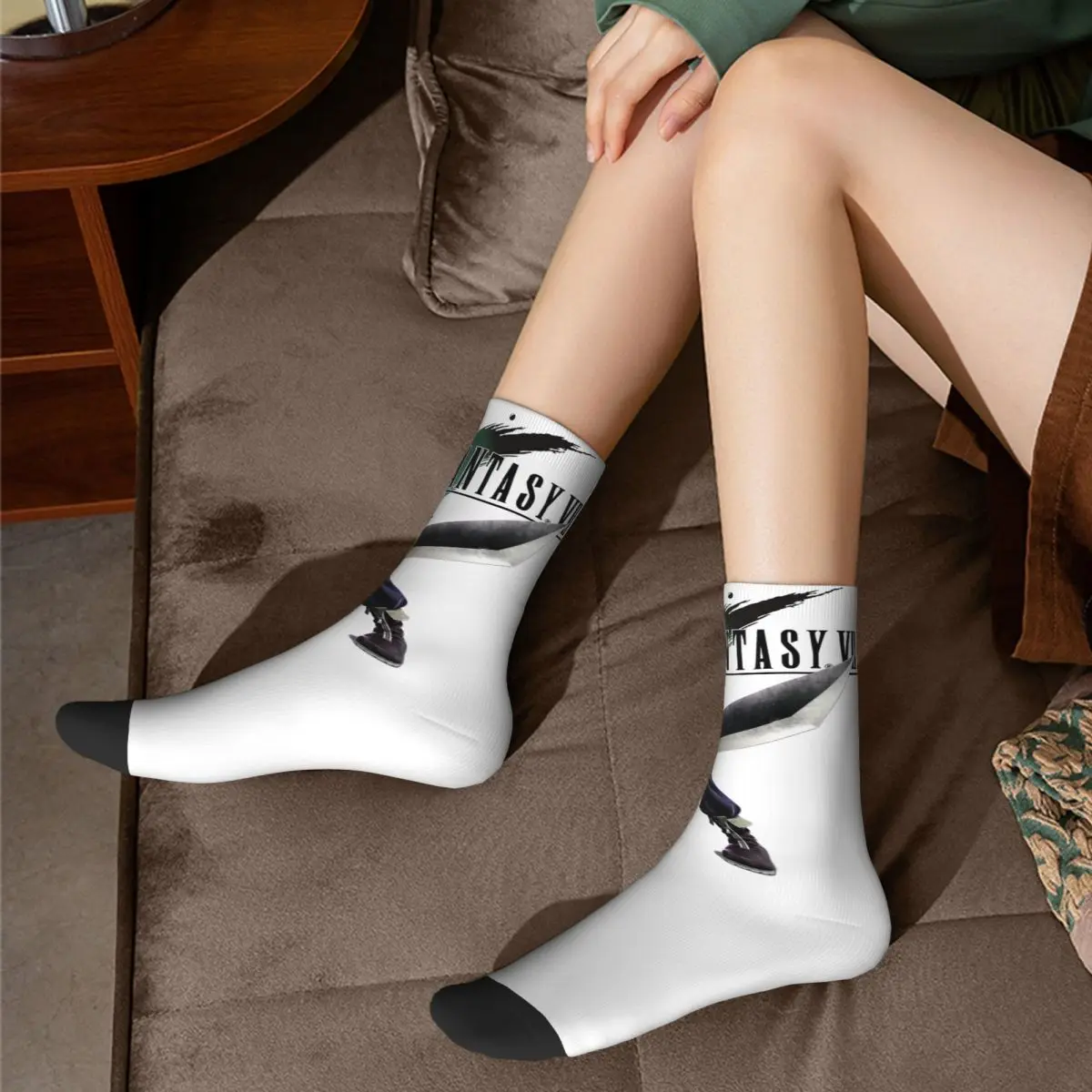 Casual Cloud Strife Final Fantasy VII Design Sports Socks Accessories All Season FF7 Games Comfortable Long Socks Non-slip