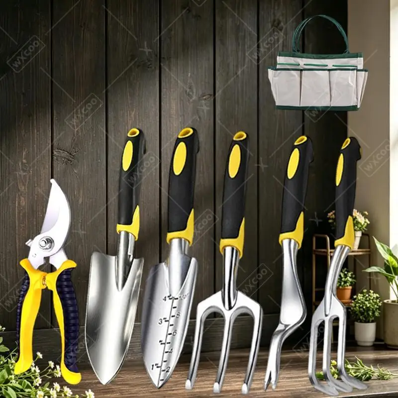 Stainless Steel Gardening Shovel Set Gardening Trowel Hand Tools for Digging Soil Planting Flowers with Anti Slip Soft Handle