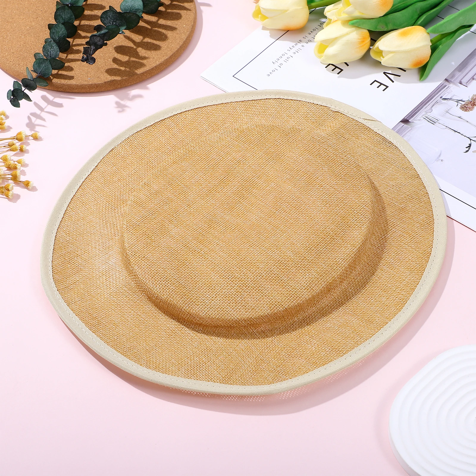 

Eco friendly Hat Bottom for Making Hats Fascinators Women Wedding Sinamay Base DIY Yarn Round Millinery Hair Accessories