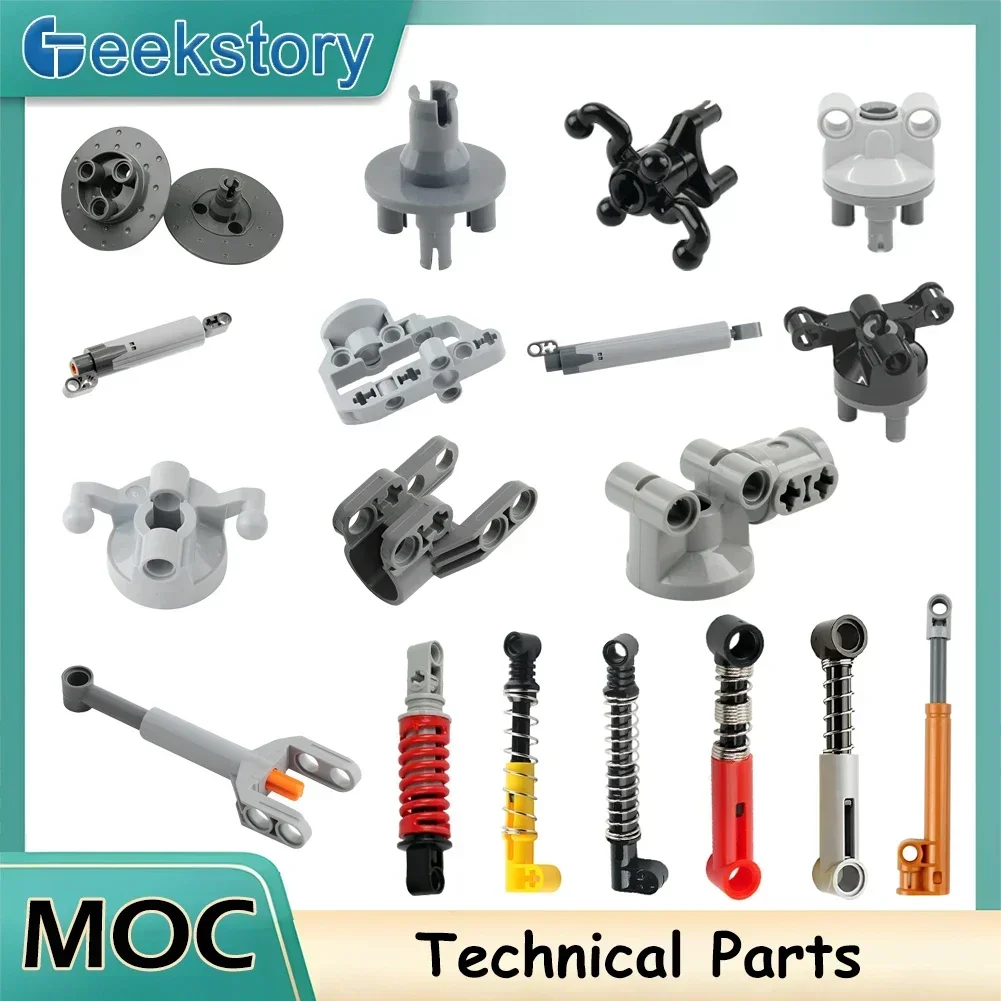MOC Technische Teile Aufhängung Lenkung Schubstange Putter Feder Stoßdämpfer 92908 35189 für DIY Reifen Auto LKW Antrieb Ziegel