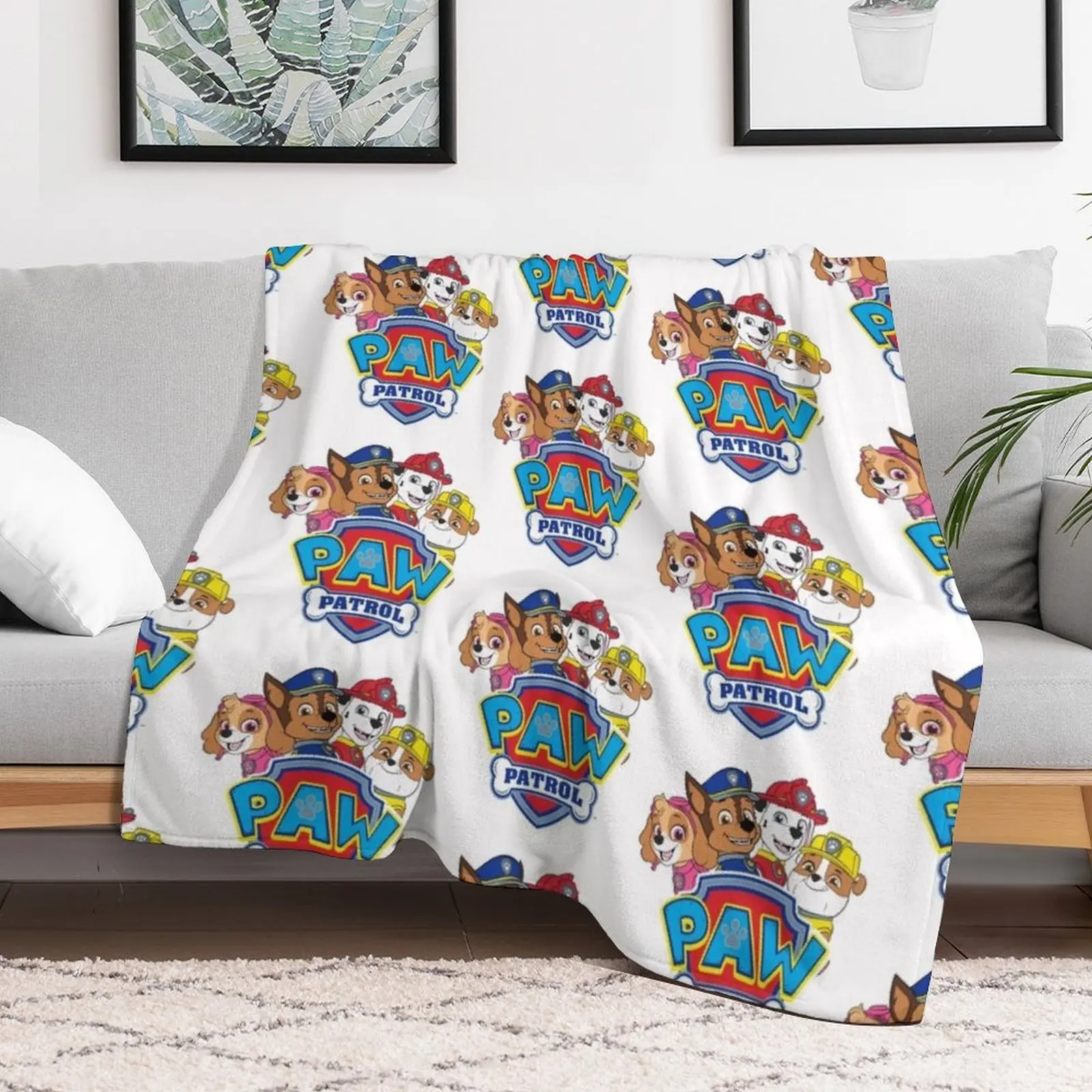 Logo Paw Patrol avec chiots essentiel Throw Blanket christmas gifts Heavy Hairys Blankets