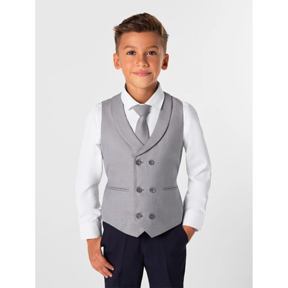 

Boy's Suit Vests for Wedding Ring Bearer Waistcoat Double Breasted Shawl Lapel Sleeveless Top Dress Up Jacket Evening Party