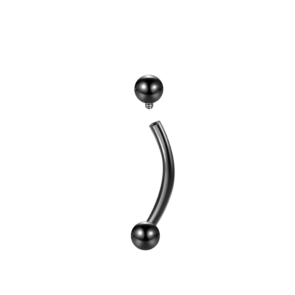 1PC Double Ball Curved Barbell Eyebrow Ring G23 Titanium Internally Threaded Bananabells Ear Tragus Helix Body Piercing