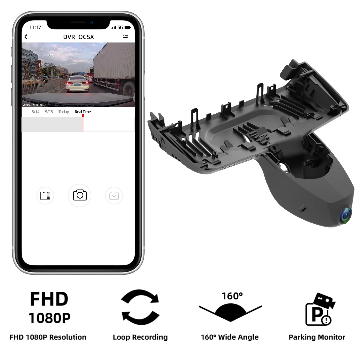 Dash Cam 4K Recording Car Camera DVR Night Vision Video Recorder Built-In Wi-Fi Car Video Recorder  for BMW X7 X5 3 Series 330